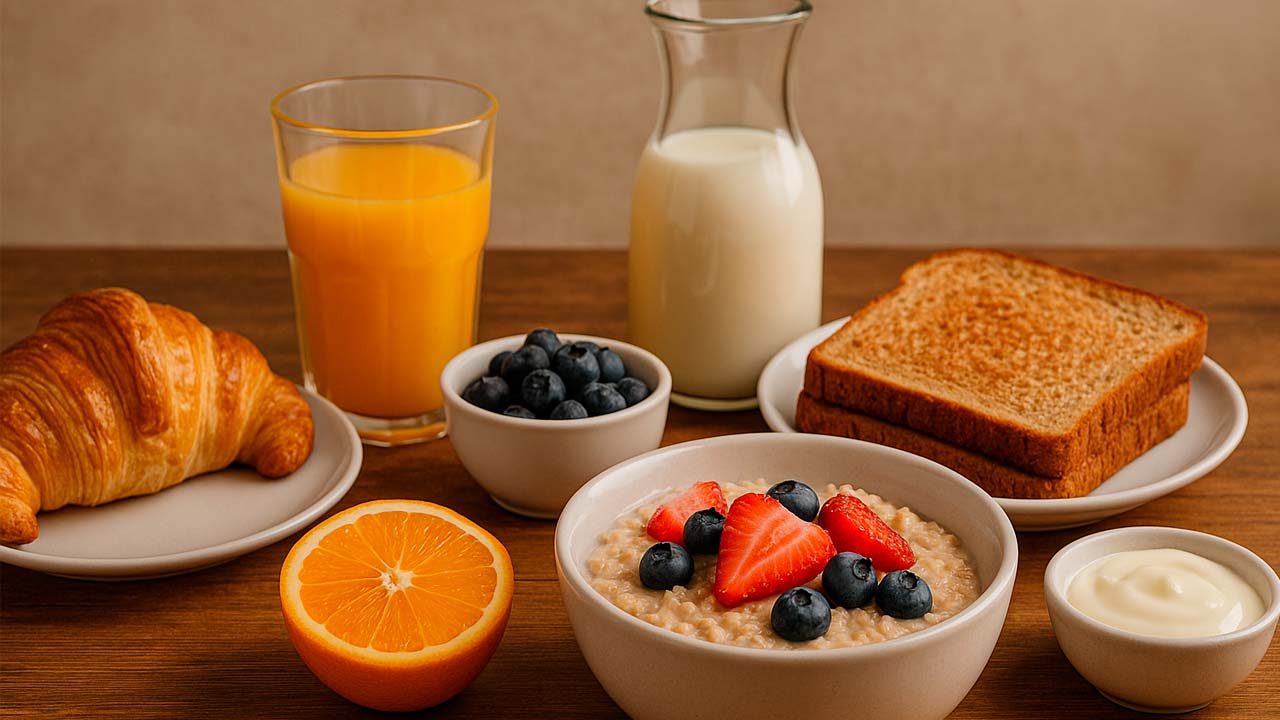 Desayuno saludable variado