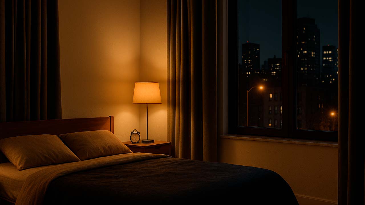 Dormitorio urbano nocturno