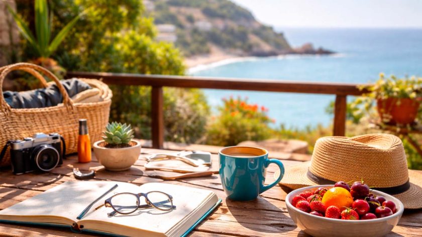 Mesa tranquila junto al mar